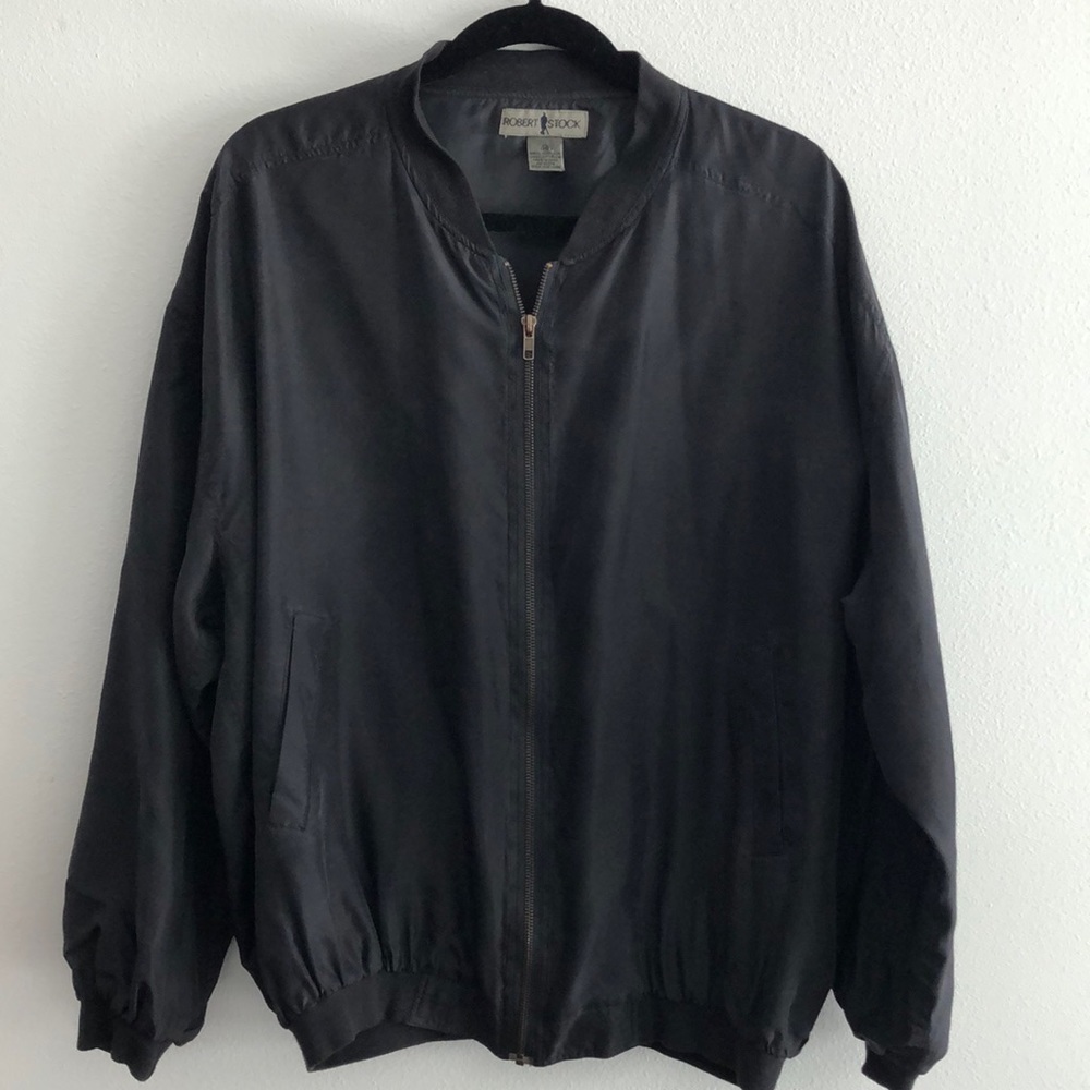 Robert stock men’s silk zip jacket size medium
